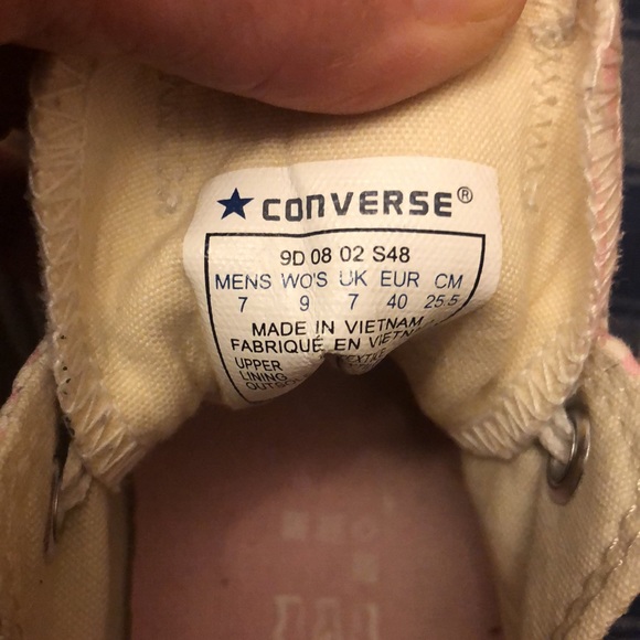 Pink and white striped converse all star sneakers - Picture 5 of 7